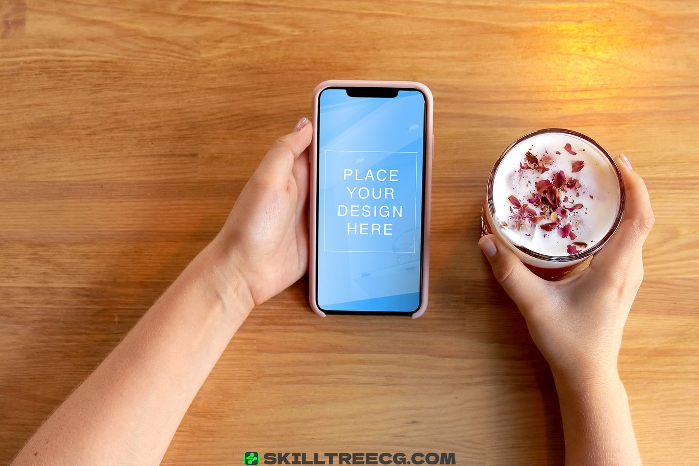 图片[3]-Mockup template: iPhone Xs Max on wooden table（816904）-技能树